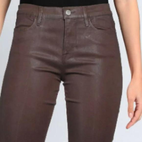 FRAME Le High Flare coated jeans - Color: Dark brown Size 34 - Picture 6 of 9